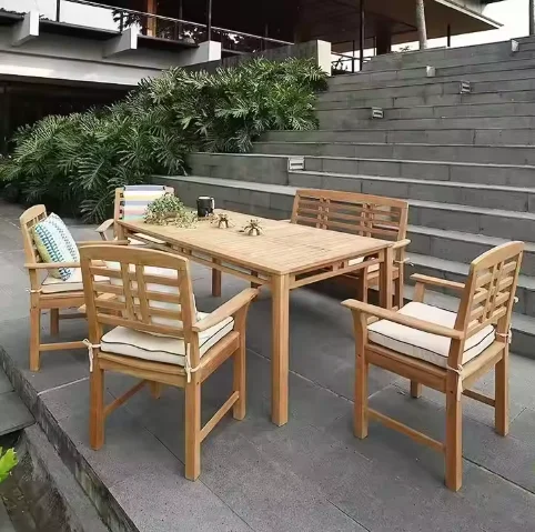 I  Well Beauty Low Price New Arrival Outside Wooden Furniture Resort Restaurant Dining Garden Patio Wood Outdoor Table