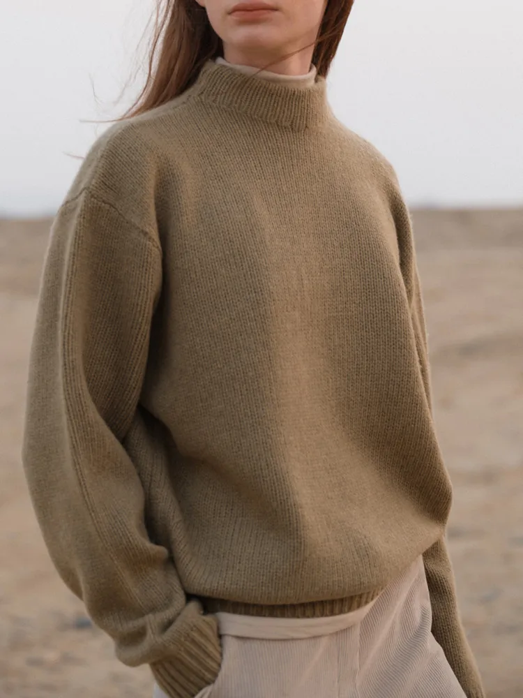 

Autumn Winter Woman Keep Warm Knitted Sweater 2022 New Female Wool Cashmere High Turtleneck Knitwear Pulls Top