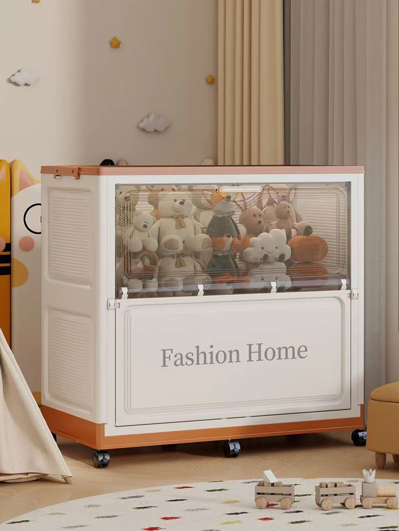 

Large Capacity Foldable Clothing Storage Box with Wheels Home Use Toy And Bedding Organizer Container for Household Organization