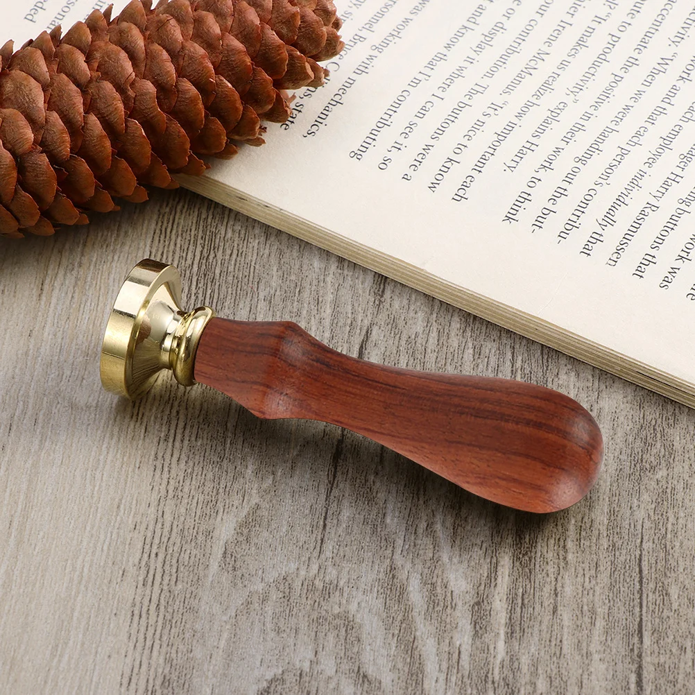 

Manuscript Wax Seal Stamp Wood Copper 25x9cm Decoration for Invitations Envelop Parcels Letters Wax Sticks Seal