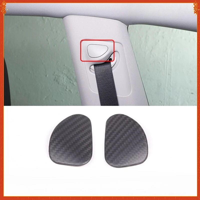 

For Tesla Model 3/Y Applicable Dry Carbon Fiber seat belt adjustment button cover interior decoration accessories modification