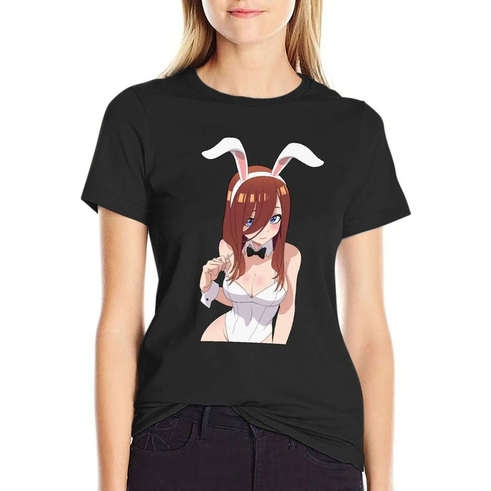 Miku Nakano Bunny Girl T-Shirt plus Größe Tops Anime Kleidung Hippie Kleidung weibliche Kleidung T-Shirts für Frauen