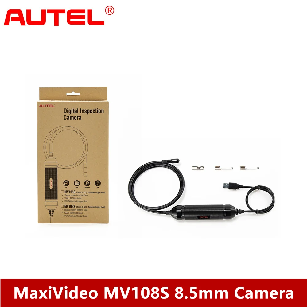 2023 Autel MaxiVideo MV108S 8.5mm Digital Inspection Camera for MaxiSys Tablet Kit