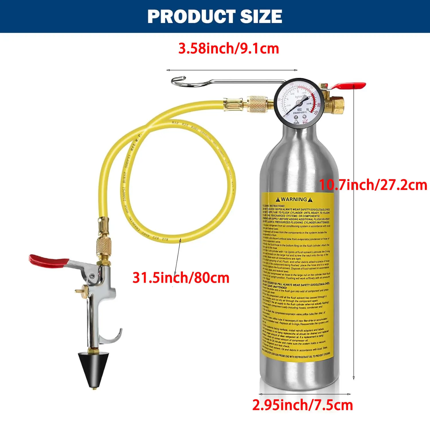 منظف مجاري تكييف الهواء للسيارات، نظام تبريد الأسطوانة، أداة تنظيف مجانية للصيانة