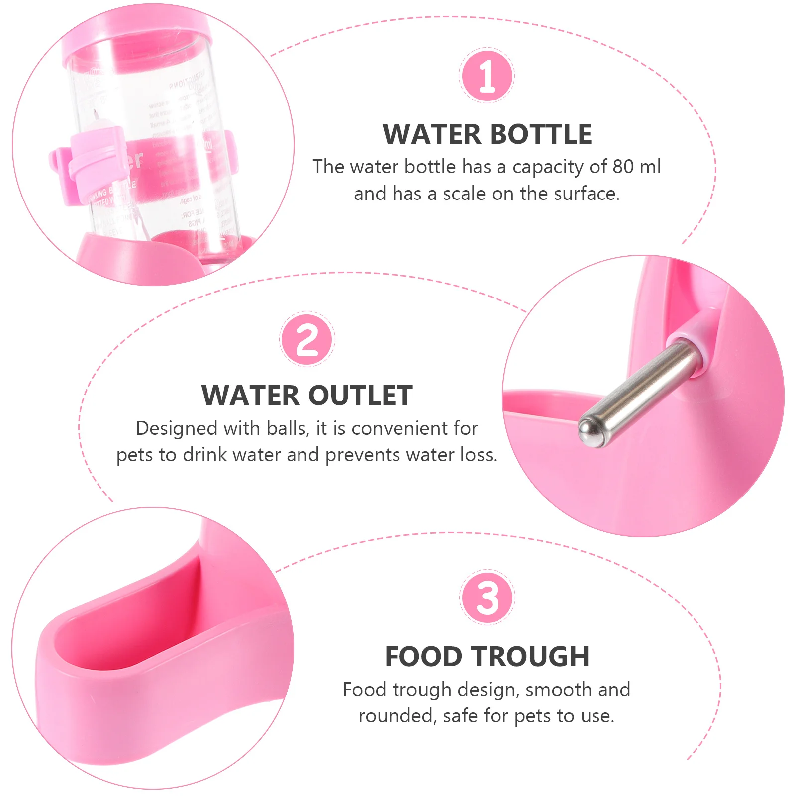 

1Set Hamster Water Feeder Multi-Purpose Kettle for Small Animals Easy to Wash Long Serving Life Hamster Water Bottle