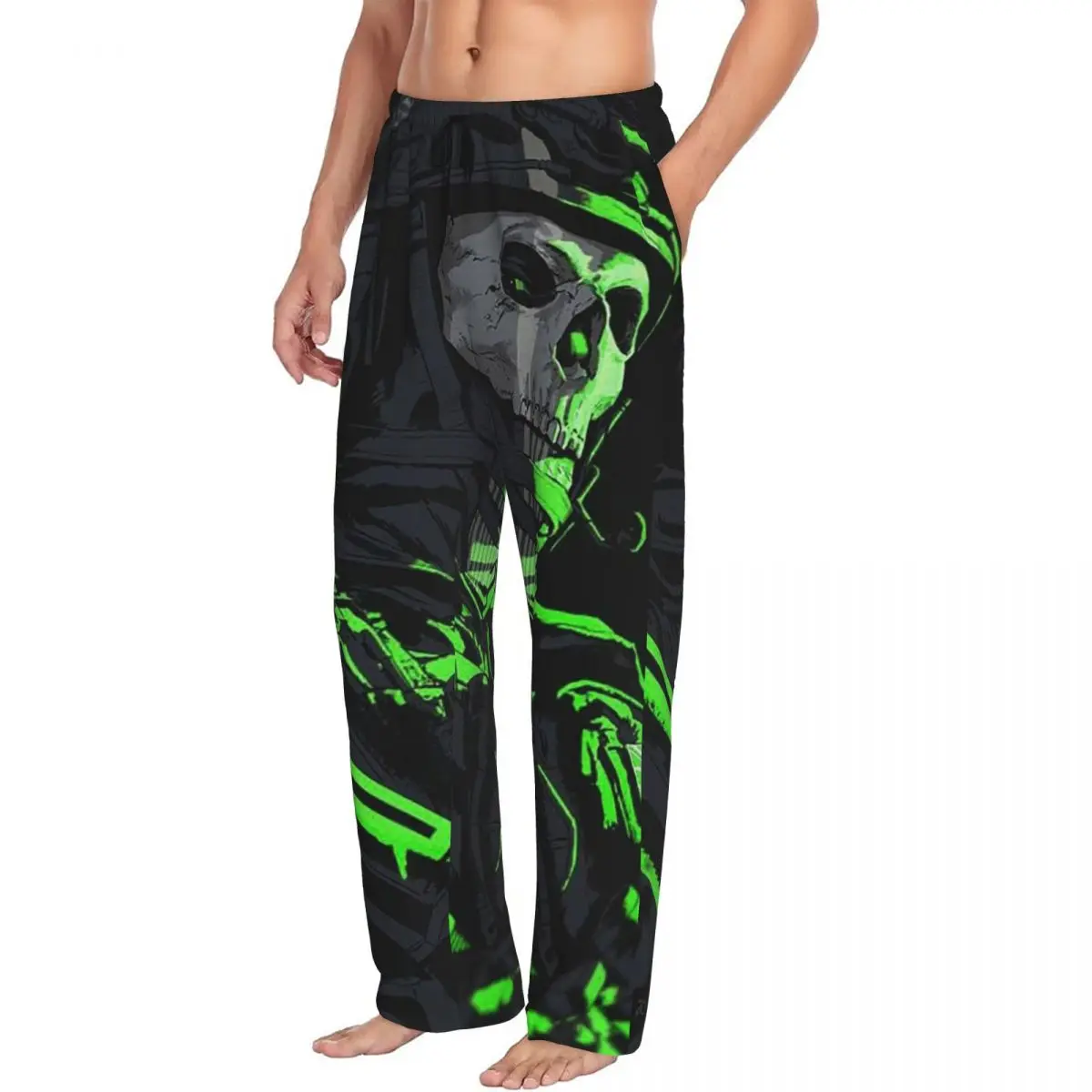 

Custom Simon Ghost Riley Men Pajama Pants Lounge Sleep Sleepwear Bottoms with Pockets