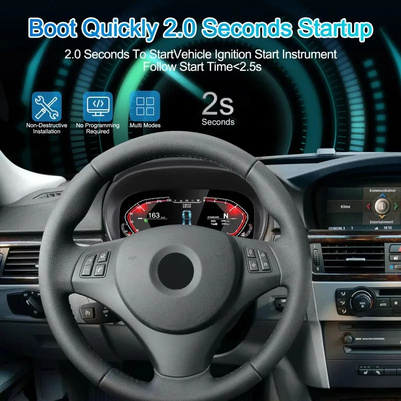 Auto Dashboard Gauge Digital Cluster Virtual Instrument Cluster for BMW 3 Series E90 E91 E92 2005-2012
