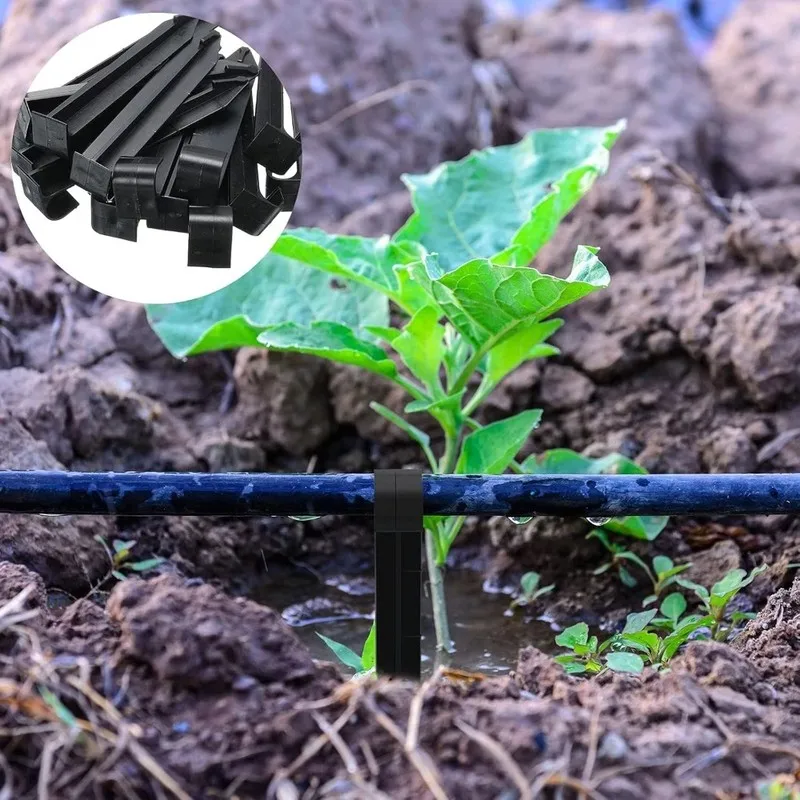 76pcs Durable Sturdy Water Pipe Fixing Stake For Garden/Courtyard/Lawn Irrigation Easy Install Hose Stake Practical