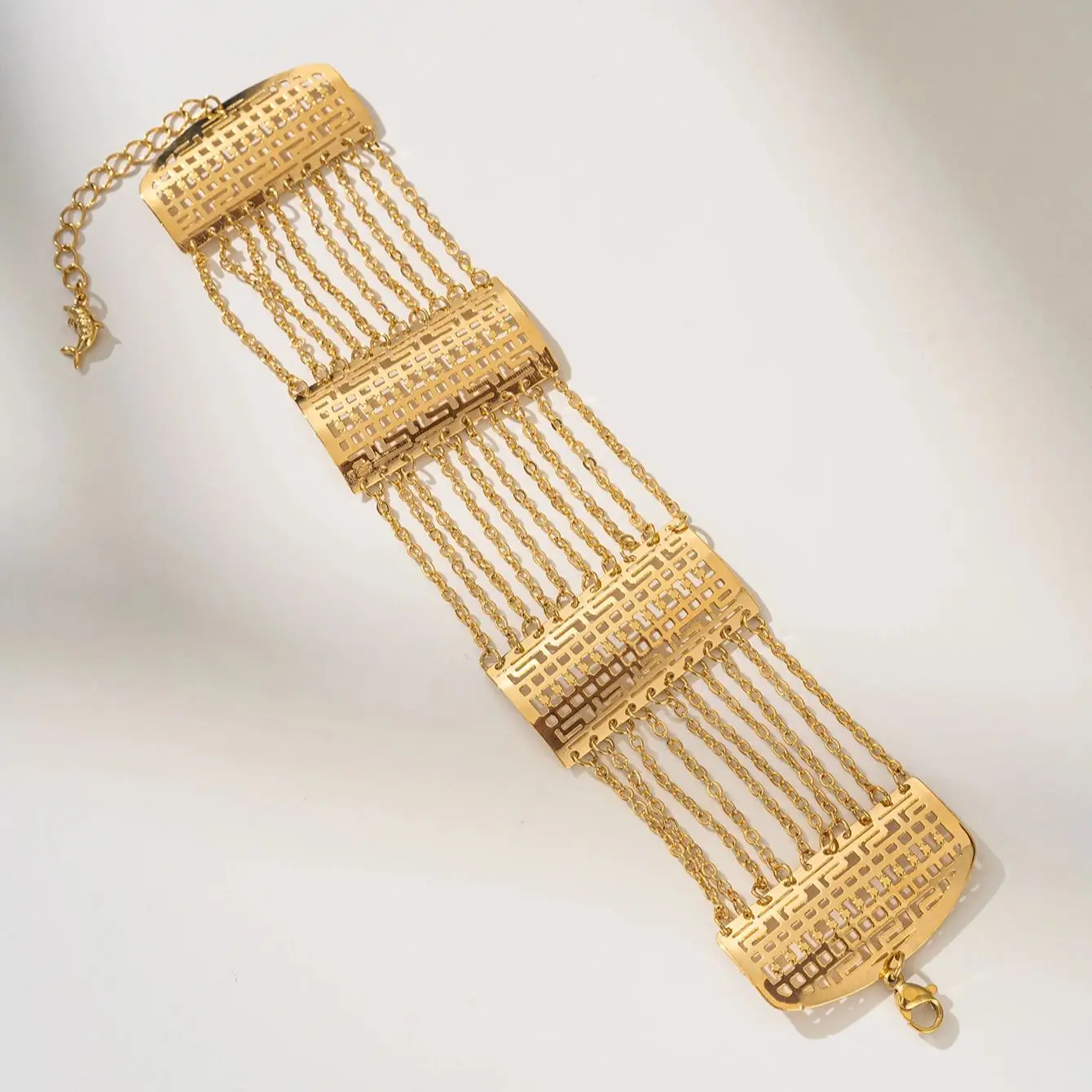 Gold plated chain bracelet for women arabic trendy women cuff bracelet middle east wedding festival jewely