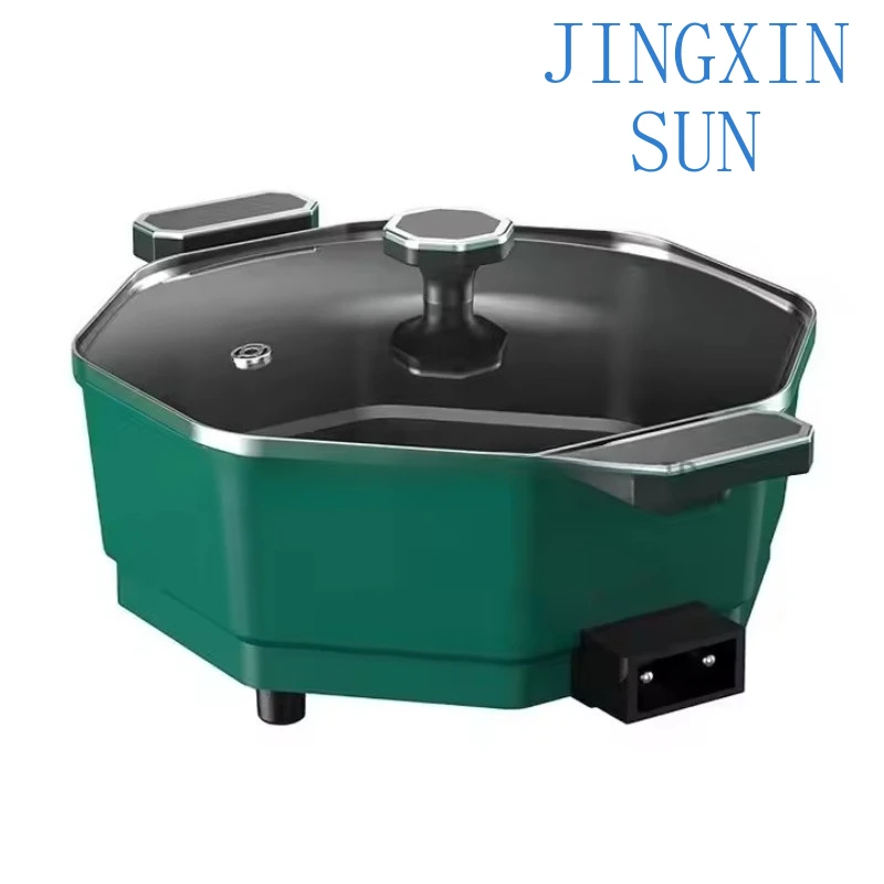 32cm Multifunctional Electric Skillet Hot Selling Tempered Glass Aluminum Energy Saver Cooking Pot with Pan Cooker Hotpot
