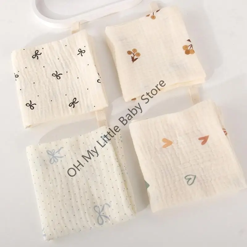 

5Pcs Baby Cotton Washcloth Newborn Burp Cloth Square Towels 4-Layer Pure Cotton Soft Absorbent Gauze Cotton Baby Towels