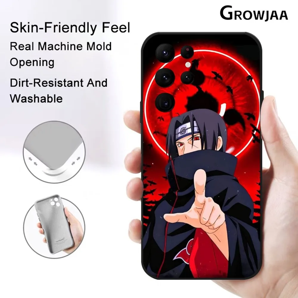 Anime N-Narutos I-Itachi Phone Case for Samsung Galaxy S24 Ultra S22 S23 Ultra S21 S20 5G Protective Silicone TPU Funda