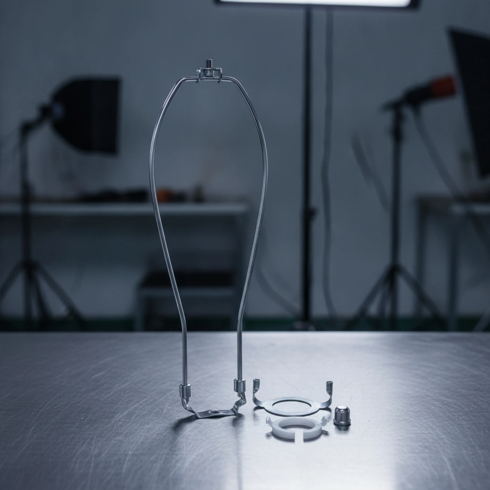 Lamp Bracket with Adapter Rings Compact Wire Frame Lamp Bracket Adaptable Plated for DIYers