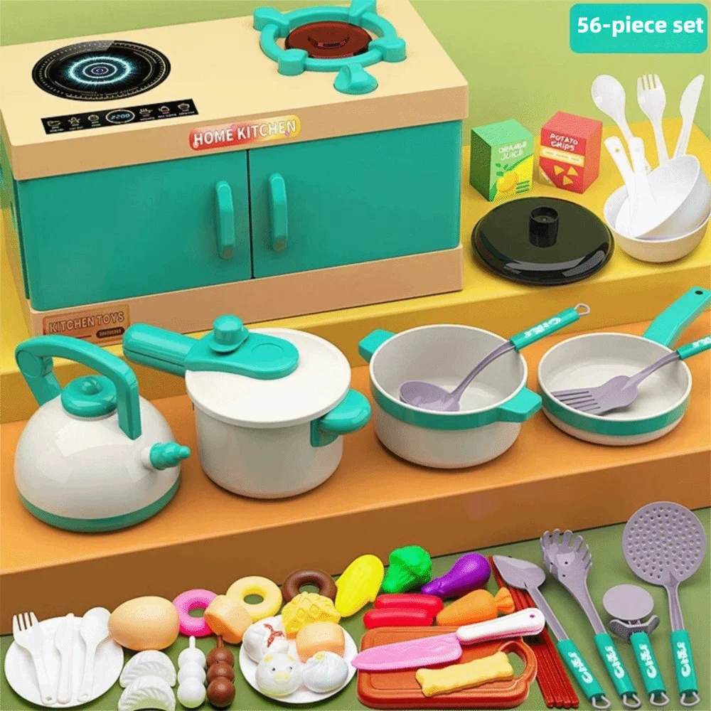 Table de cuisson, ensemble d'ustensiles de cuisine, poêle, ensemble de jeu de cuisine, bouilloire, coupe de fruits, ensembles de nourriture, jouet éducatif pour enfants