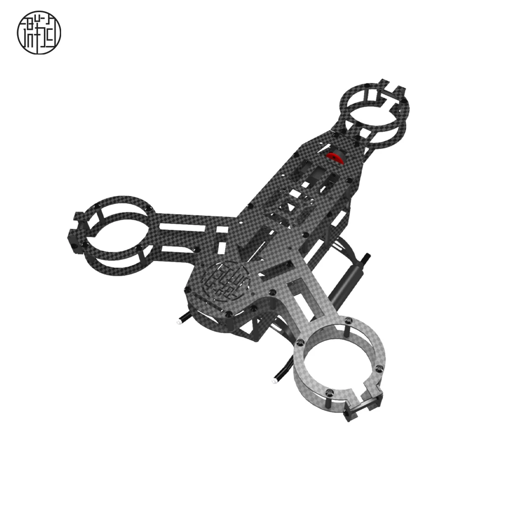 QX-MOTOR three rotor carbon fiber frame kit, suitable for accessories of 50mm EDF for drone three-axis aircraft