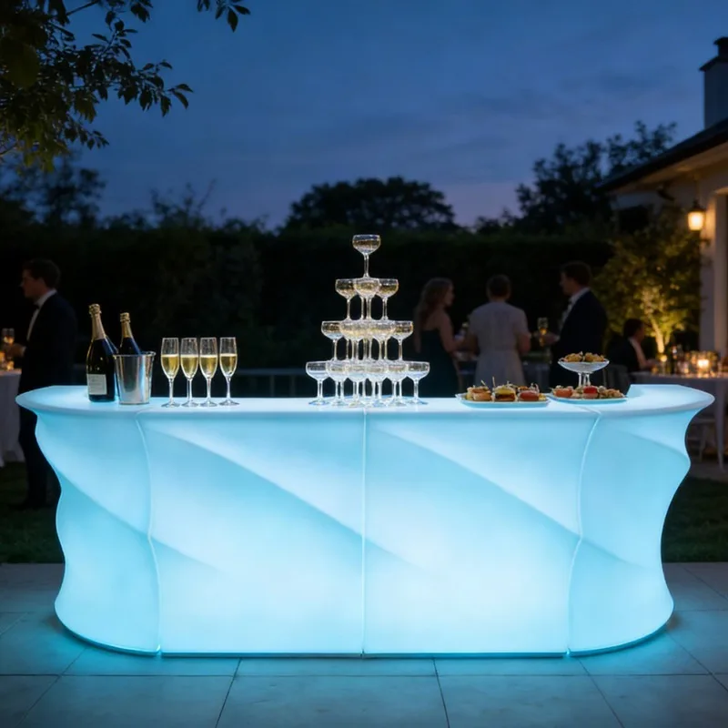 KTV hotel reception reception outdoor LED luminous bar furniture DJ table entertainment bartending table