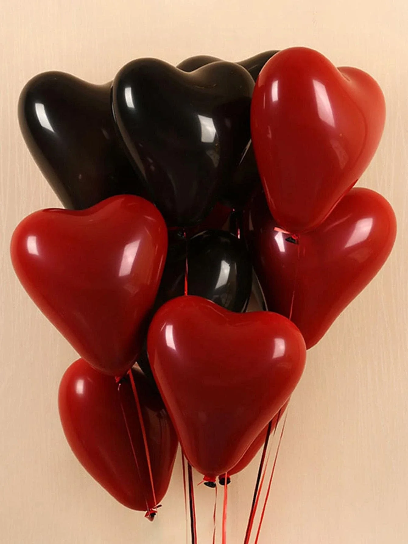 20Pcs Heart Shaped Balloons Red Pink Black Latex Balloon for DIY Valentine\'s Day Engagement Wedding Party Anniversary Decoration