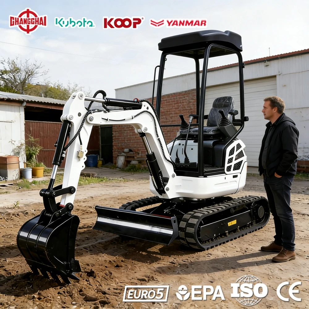 

Мини-экскаватор 0.8 тонны, дизельный двигатель, многофункциональный, для строительства, фермы, сада, EPA Euro 5, CE, быстрая доставка, Китай