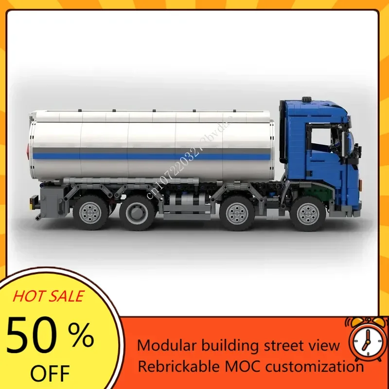 1919PCS MOC City Transportation 1990s Fuel Tanker Model Custom Puzzle DIY Education Creative Assembly Technology Puzzle Toy Gift