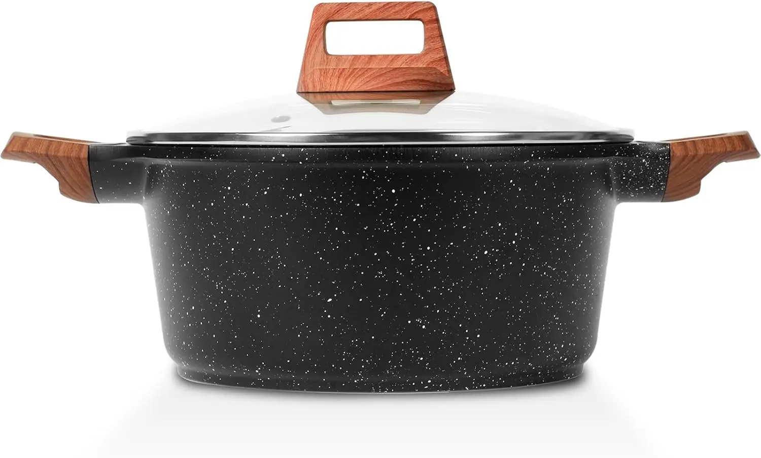 

7 Quart Nonstick Stock Pot with Lid, Granite Casserole Soup Pasta Cookware, Induction Compatible & PFOA Free