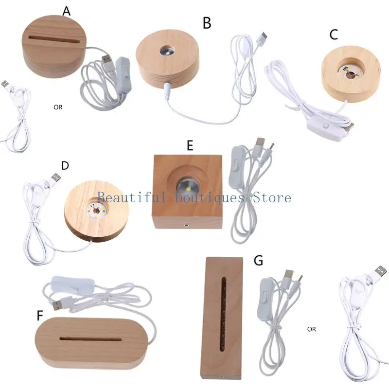 U4LF LED LUMIÈRE LUMBRE LUMINE BASE ACRYLIC DIY LAMPEUR NIGHT CRÉATIF NIGHT RECTANGE OVAL ROND ROUNE RESIN CRAFT