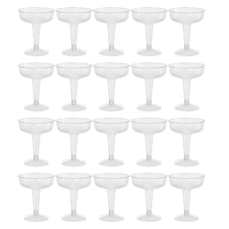 25pcs 140ml Plastic Champagne Flutes Disposable Clear Plastic Champagne Glass For Parties Clear Plastic Cup Xmas Party Supplies