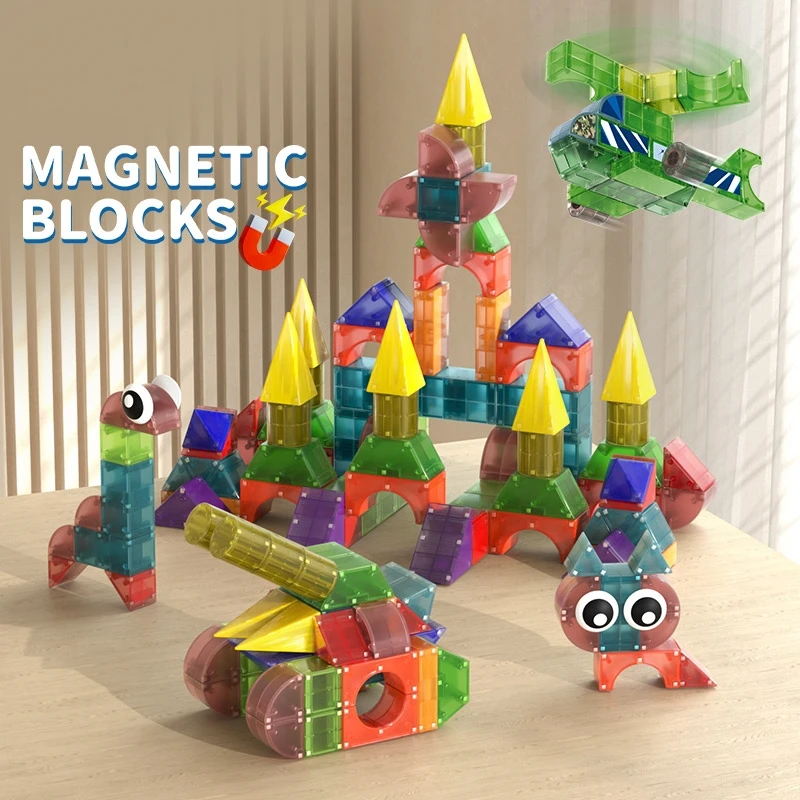 

DIY Magnetic Building Block Bricks Military Construction Set Castle Shape Kids Educational STEM Learning Toys Gift for kids
