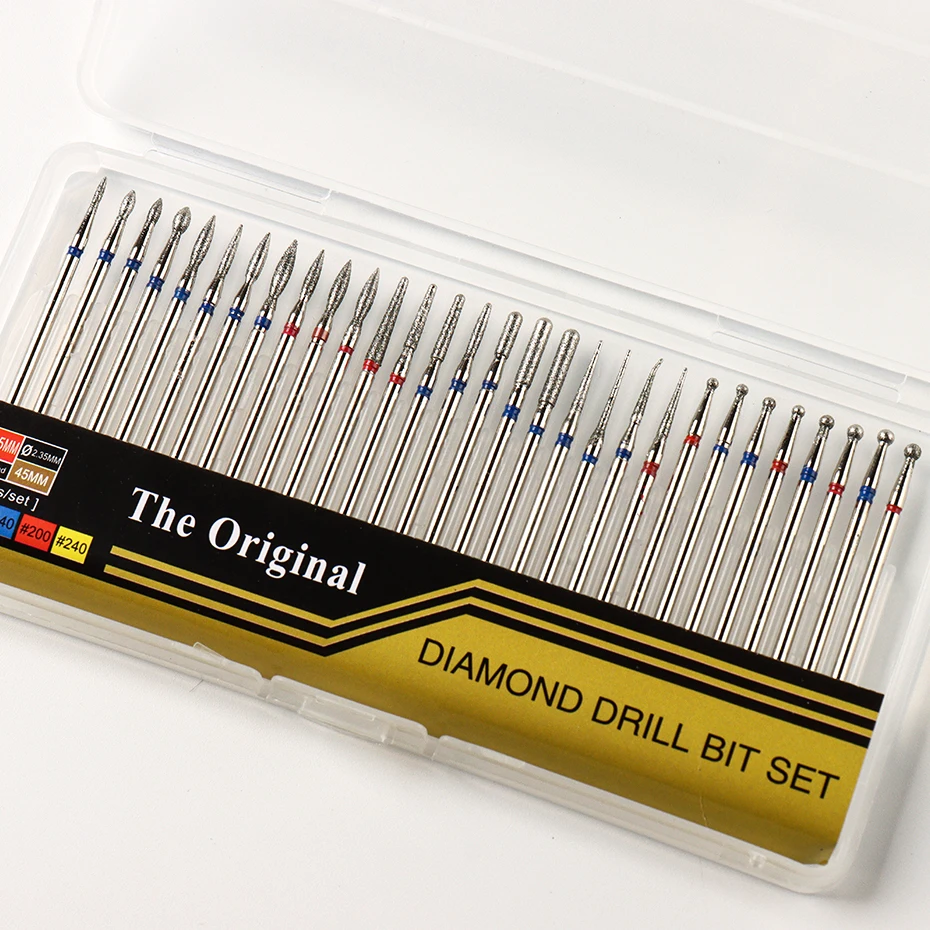 30 teile/satz Diamant Nagel Bohrer Fräser Für Elektrische Maniküre Nagel Bohrer Häutchen Sauber Bits Grat Polieren Zubehör