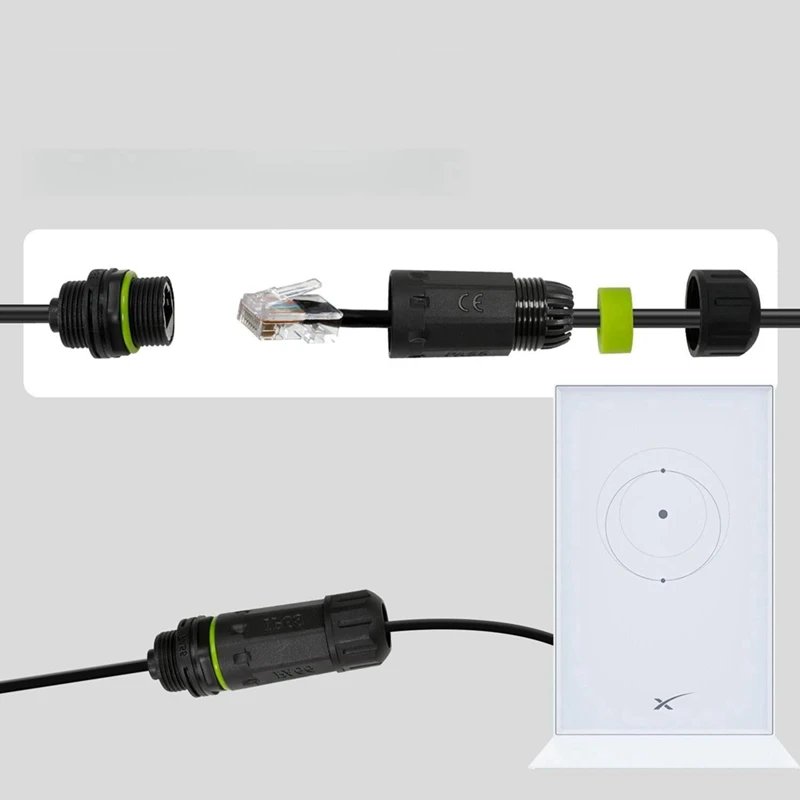 2PCS SPX Plug To RJ45 Adapter For Starlink 1200Mbps IP68 Waterproof Ethernet Extension Cable Plus For Dishy & Router