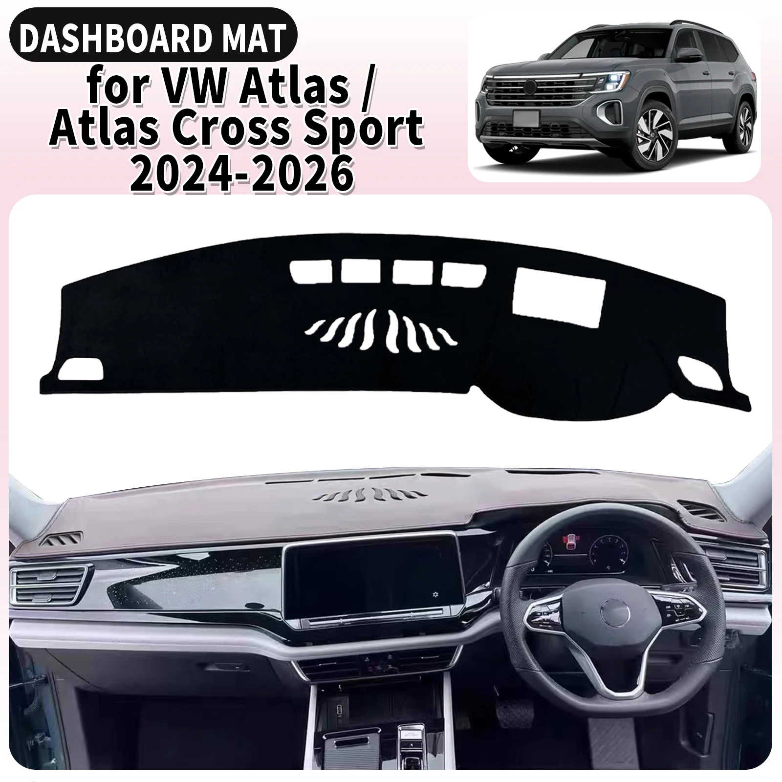 

fit for VW Atlas 2024 2025 2026 Cross Sport Car Dashmat Dashboard Cover Pad Accessories DashMat Sunshade Protective Carpet