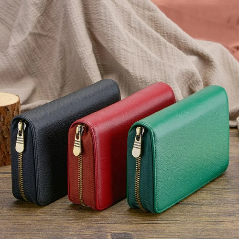 A+ 10 Slots Leather Pen Case Holder, Fountain Pen Case Handmade Display Pouch