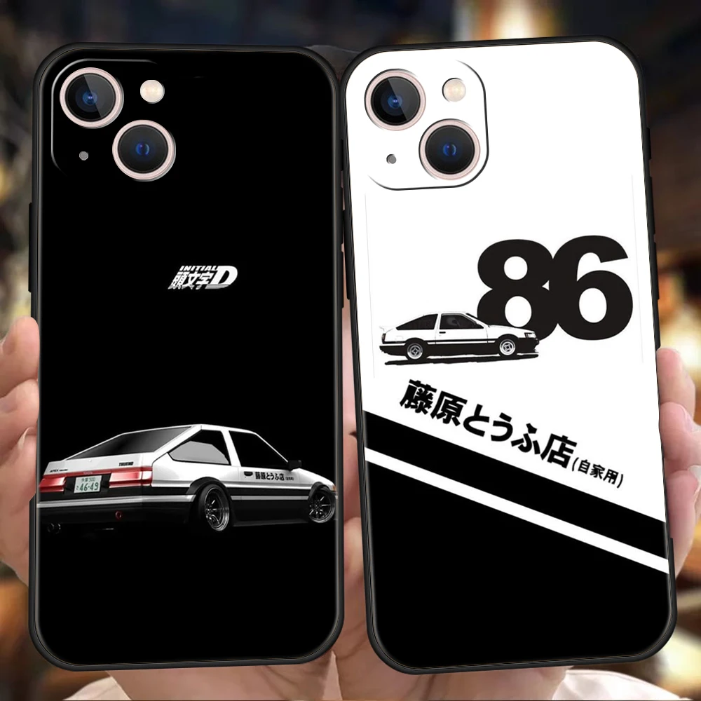 Initial D AE86 Phone Case for iPhone 16 15 14 13 12 Pro Max 11 Pro Max 7 8 Plus XS XR Shockproof Soft Shell Capas Bag TPU