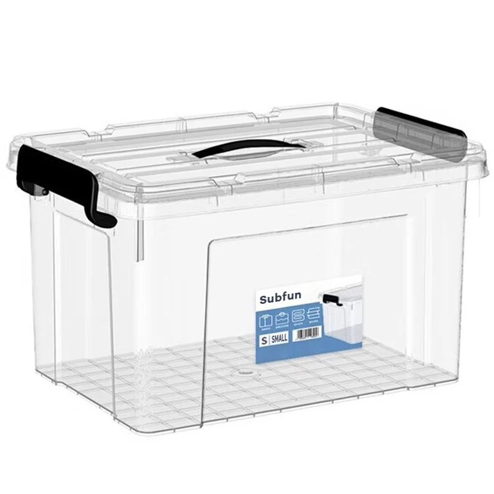 Subfun Bins, not of metal, General Purpose Storage Bins for Household Use, Stackable, with Durable Latching, Lids