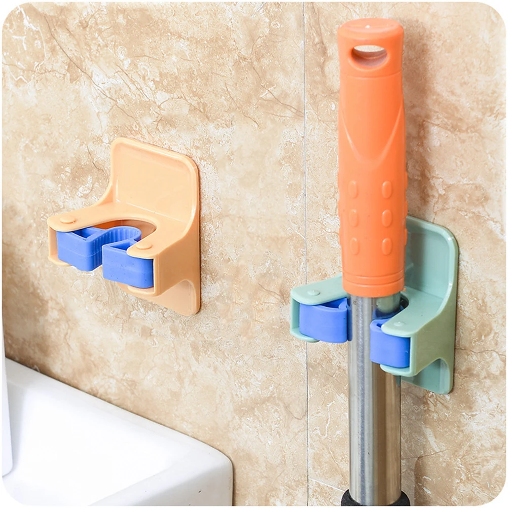 

Broom Mop Gripper Mop Hook Strong Self Adhesive Wall Mounted Multi-functional Mop and Broom Holder Clip for Home Office Garden T