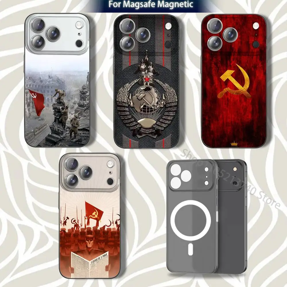 

USSR Faith CCCP R-Russians Phone Case For iPhone 16,14,11,17,13,15,12,Air,Plus,Pro,Max,E,Mini Grey Frosted for MagSafe Magnetic