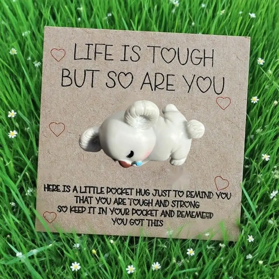 1-100pcs  Cute Mini Colorful Resin  Inspirational Animal Themed Appreciation Gifts Assorted Resin Figurines with Note Cards Mixe