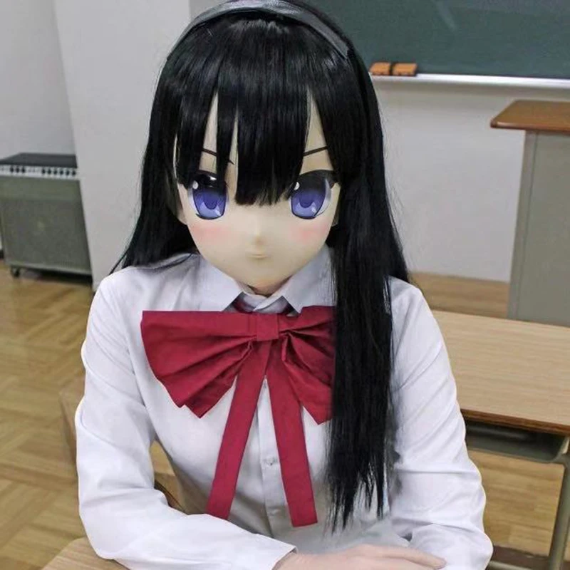 (KMA01)Top Quality Handmade Female Resin Cosplay Japanese Role Play Crossdresser Doll Transgender Kigurumi Mask Made in Japan