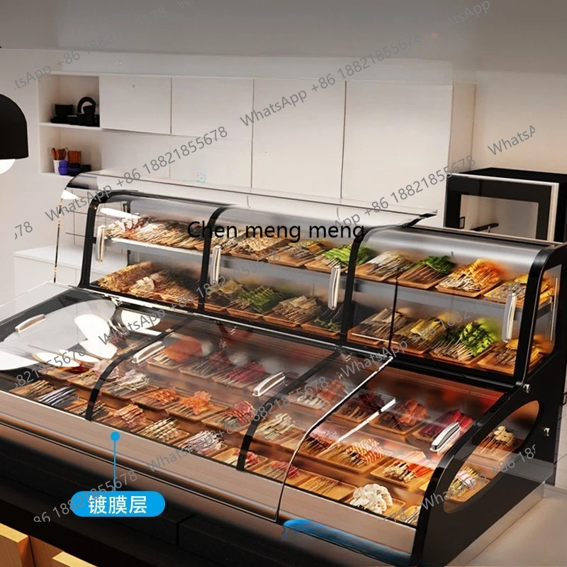 

Desktop tricycle stall refrigerated fresh-keeping cabinet commercial ordering three-step display cabinet