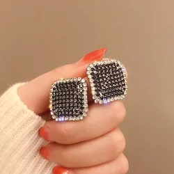 Fashion Geometric Stud Earrings for Women Girls 2022 New Rhinestone Simple Elegant Party  Gifts Trendy Jewelry