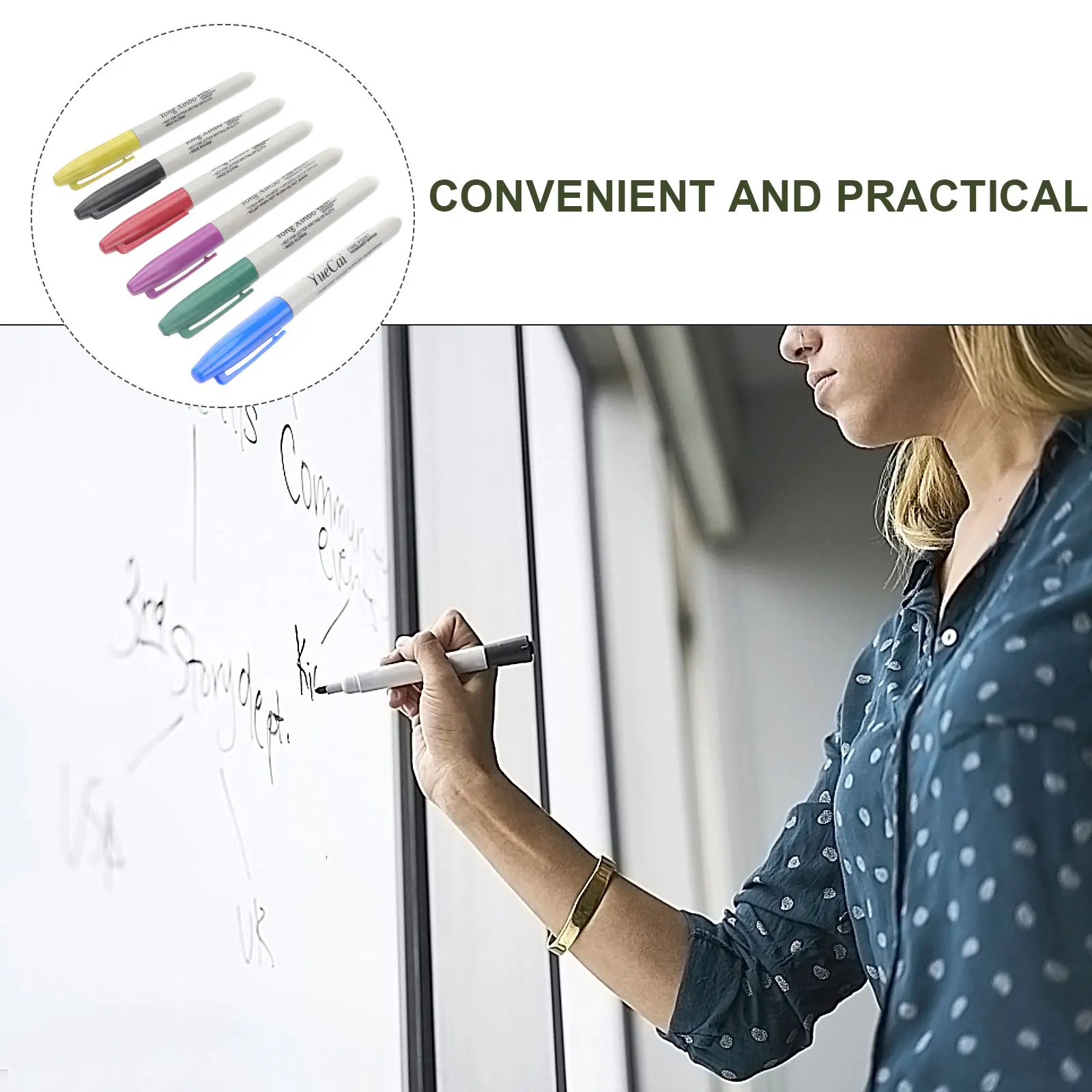 

6Pcs Drawing Pen Set Acid-Free Unscented Water-Based Ink Colorful Permanent Markers for Skin Tattooing Art Craft School Office