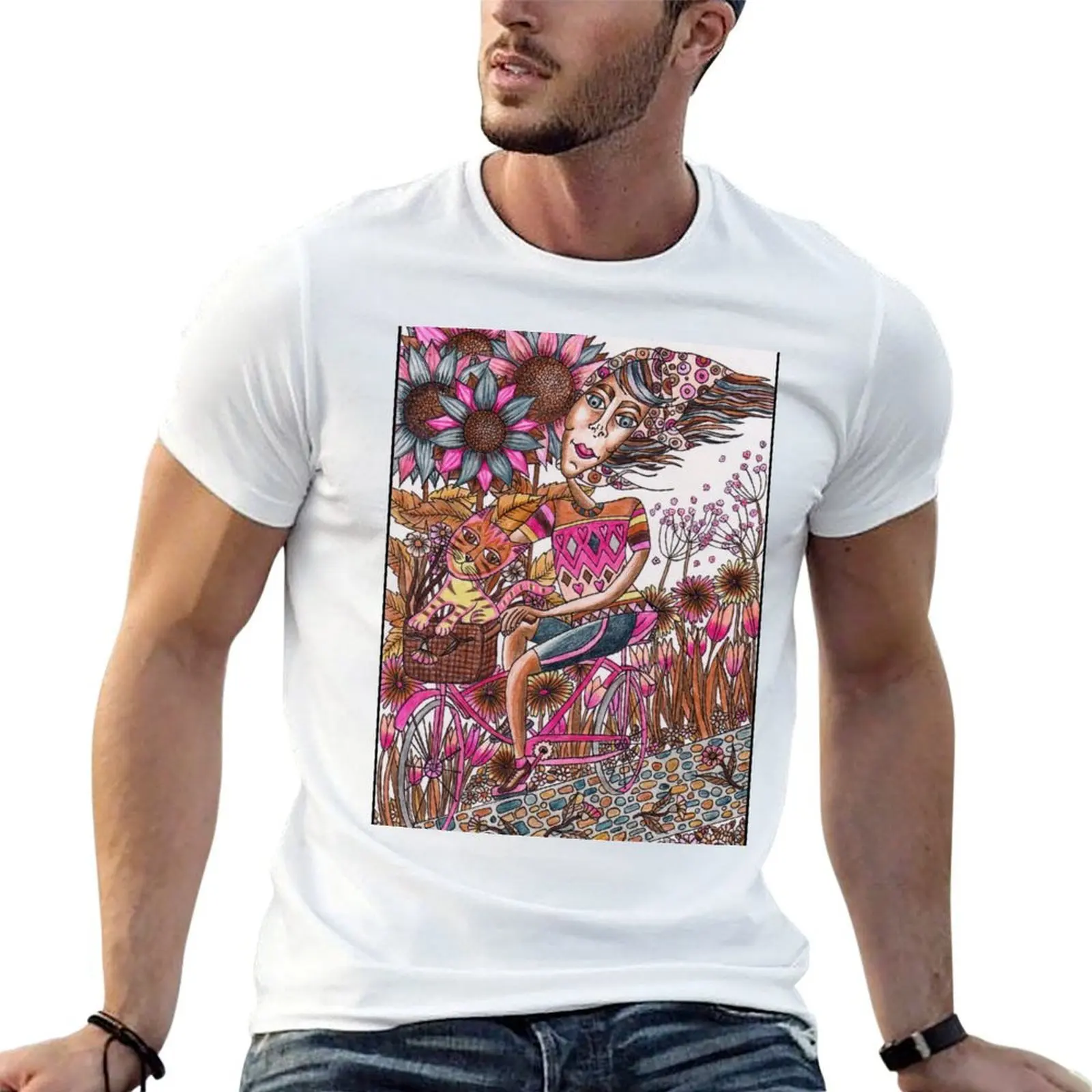 

A Bicycle Made for Two T-Shirt cotton t shirts high quality man t shirts cotton T-Shirt