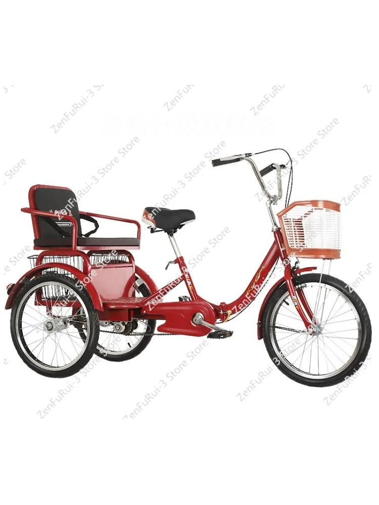AliExpress NONE New Elderly Tricycle Rickshaw Elderly Pedal Scooter Double Car Pedal Bicycle Adult Tricycle