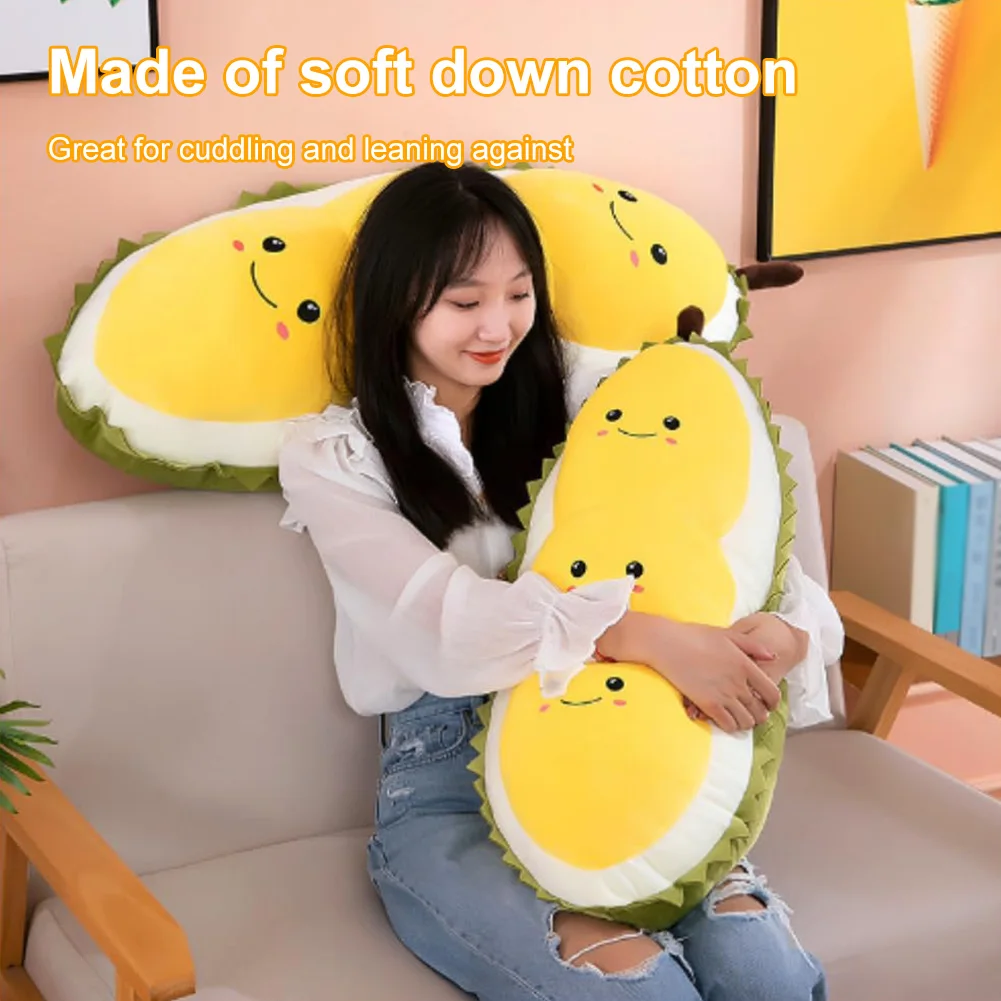 Durian Plush Toy Cute Durian Hugging Pillow Creative Cartoon Plushies 30/52cm Stuffed Pillow Toy for Durian Lover's Gift