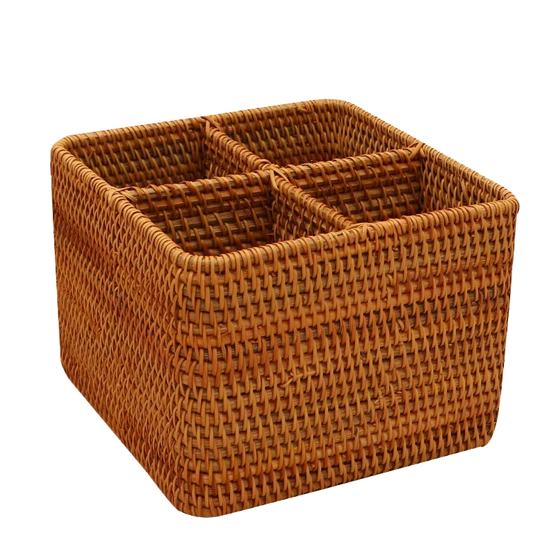 

Square Remote Storage Box, Vietnamese Autumn Rattan Organizer, Pu’er Tea Holder, Snack & Miscellaneous Storage Box
