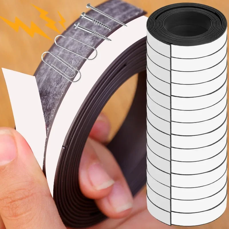 6/1 m selbstklebendes Magnetband, flexible Magnetstreifen, Whiteboards, Kühlschrank, klebrige Magnete, DIY, Heimbüro, Basteln, Befestigungswerkzeuge
