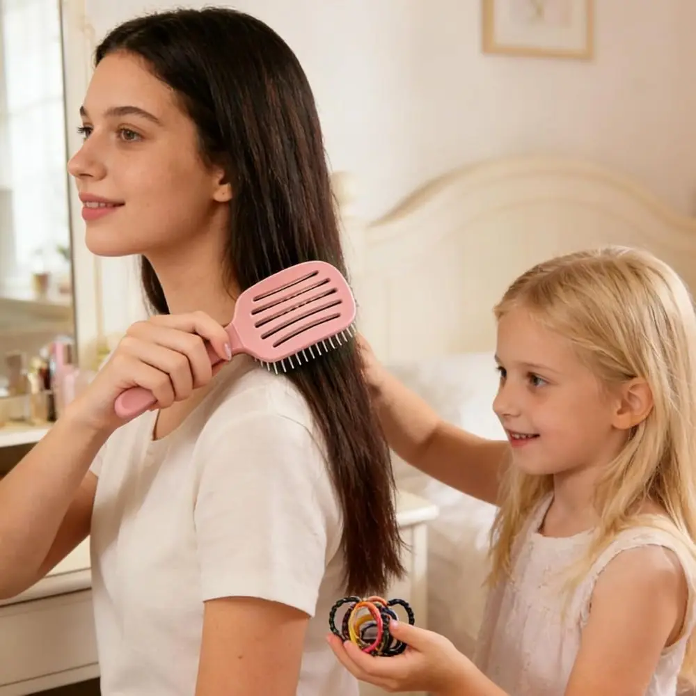 

New Foldable Self-cleaning Hair Brush Purple Color Hairstyling Supplies Hair Brush Portable Salon Hair Massage Scalp Comb