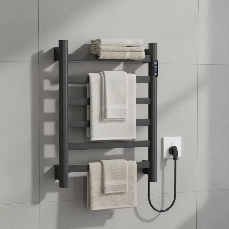 Smart Wall Mounted Bathroom Towel Drying Rack Corrosion Resistant