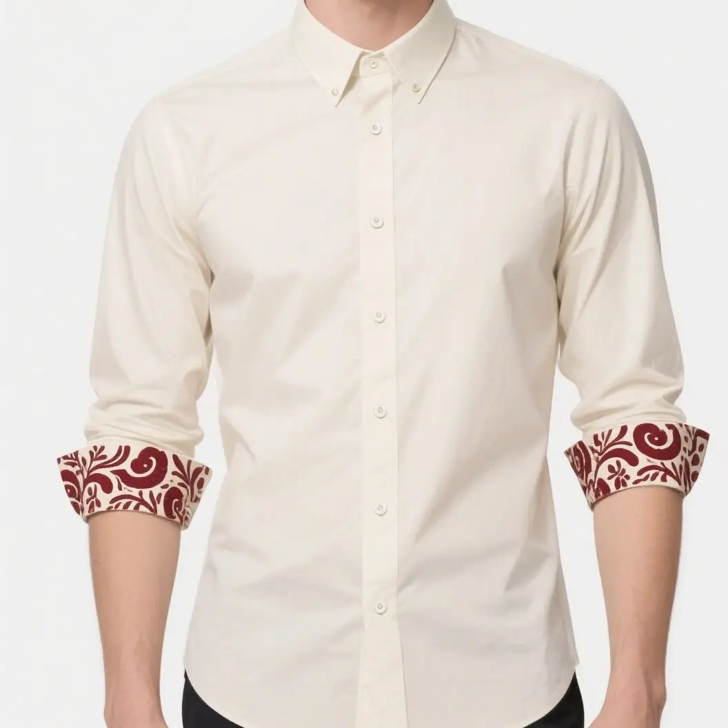 

New men's light solid color trimmed 3D printed shirt simple business casual long-sleeved lapel soft comfortable shirt men outer