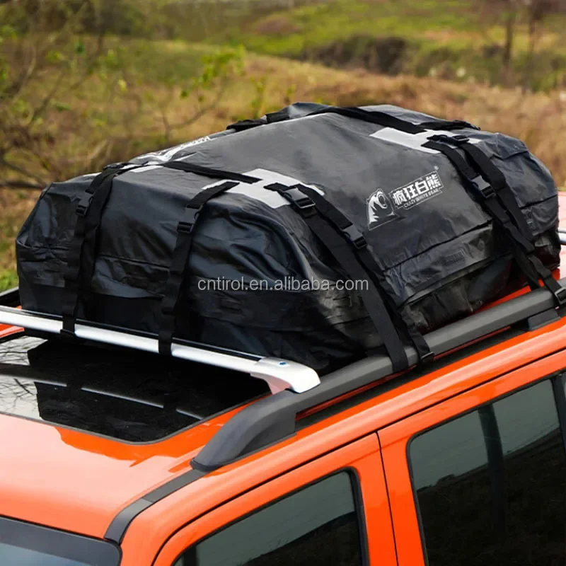 TIROL Amazon Hot Selling Travel Feet PVC Waterproof Black Top Rooftop Cargo Bagcar Roof Bag Cargo Carrier 15 Cubic