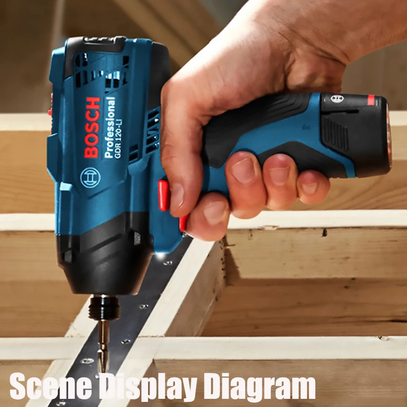 Imagem -04 - Bosch Gdr 120-li Motorista de Impacto sem Fio Chave de Fenda Elétrica Recarregável Ferramenta Elétrica Chave Bare Machine 100nm 12v
